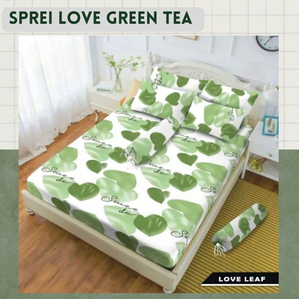 Sprei Motif Green Sweety Love - Sprei Love Green