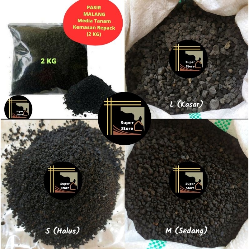 Pasir Malang Hitam Halus Media Pasir Malang/Pasir Aquarium Aquascape Hitam Kasar
