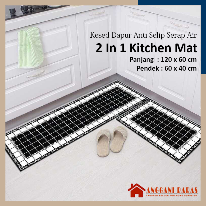 Alas Kaki Dapur Anti Slip Keset Dapur Anti Slip Karpet Dapur Panjang Anti Slip Keset Dekorasi Dapur 