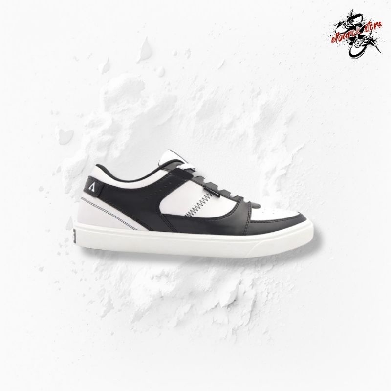 Sepatu Sekolah Aerostreet - Aerostreet Hoops Low Hitam Putih  - Sneakers Pria Wanita Original