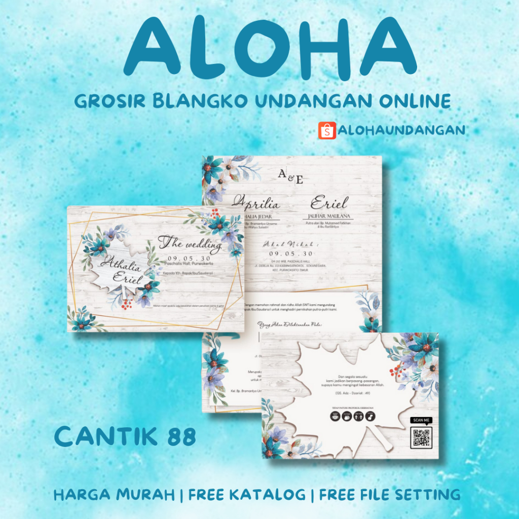 BLANGKO UNDANGAN NIKAH MURAH CANTIK 88 | Aloha Undangan