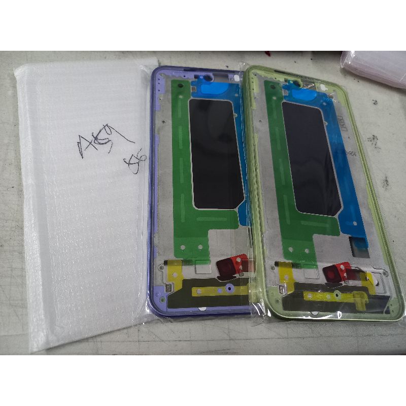 Bezel Bazel Samsung A54 5G Tutup Mesin Tulangan kesing plus tombol on off fullset