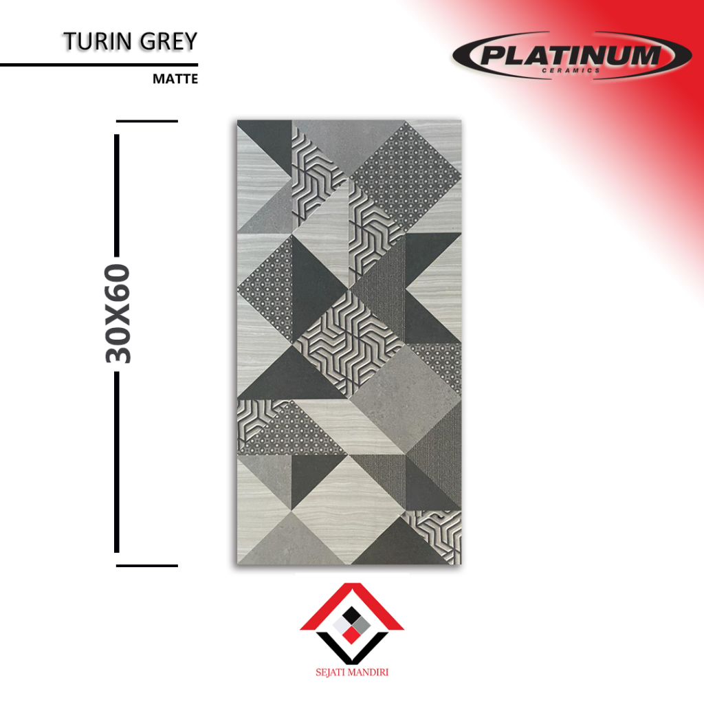 keramik 30x60 - motif mozaik - platinum turin grey