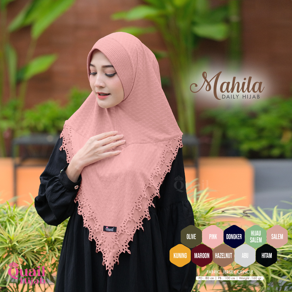 Jilbab MAHILA Quail Hijab Instan Daily Jersey crinkle Premium Terbaru COD Distributor Resmi