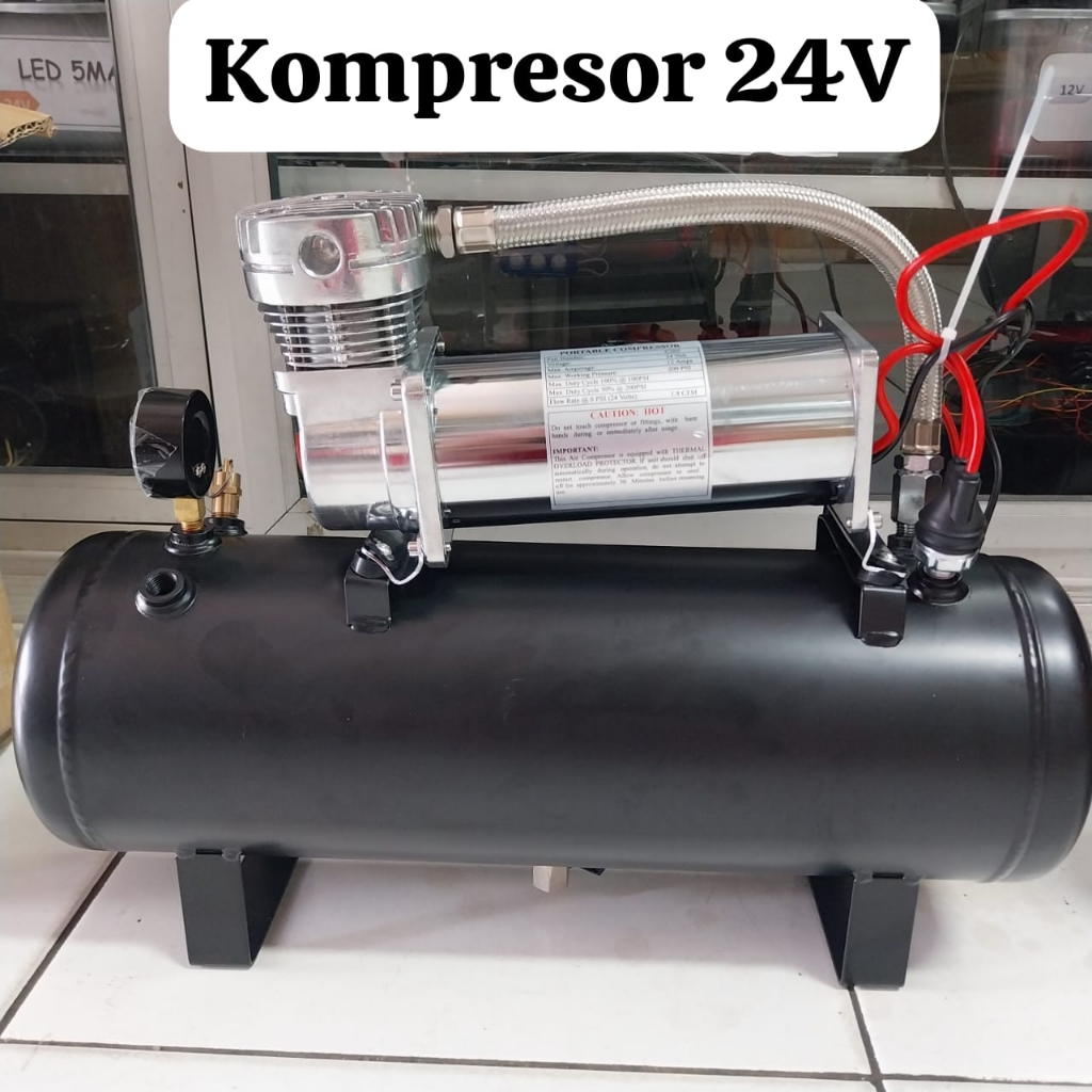 TABUNG KOMPRESOR DC 10 LITER 12V 24V AIR SUSPENSION TELOLET BASURI MAX 200 PSI