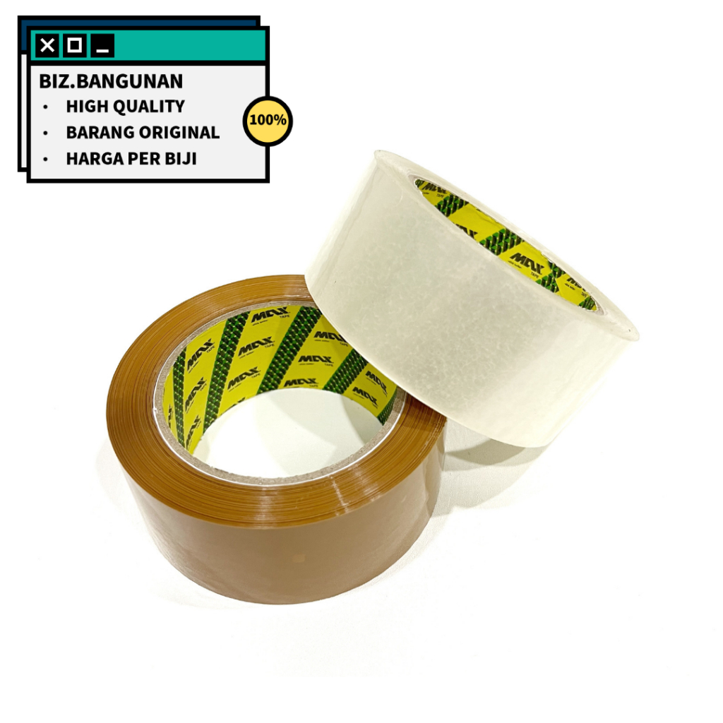 

LAKBAN MAX 45MMX100Y - SELOTIP ISOLASI TAPE PLAKBAN BENING TRANSPARAN COKELAT