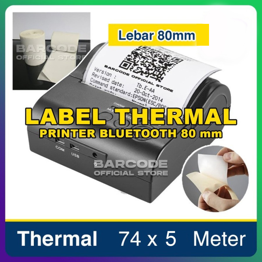 

Label Stiker Termal 74x5m / 74 x 5 / 74x5 m Continuous (1 Slop)