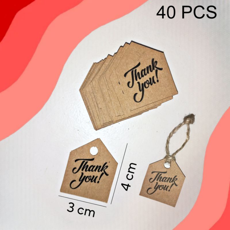 

(1 pack isi 40 pcs ) Hang tag thank you - hang tag terima kasih