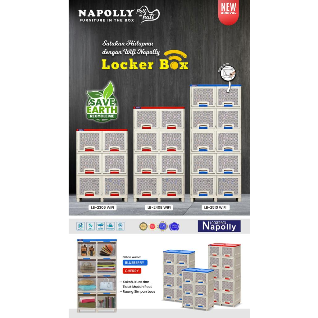LEMARI PLASTIK NAPOLLY LOCKER BOX / MEJA TV SERBAGUNA PLASTIK LOKER NAPOLLY
