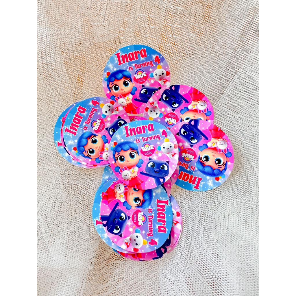 

True and The Rainbow Kingdom Sticker Birthday Souvenir Tempelan Ulang Tahun Hampers Pudding Tumpeng