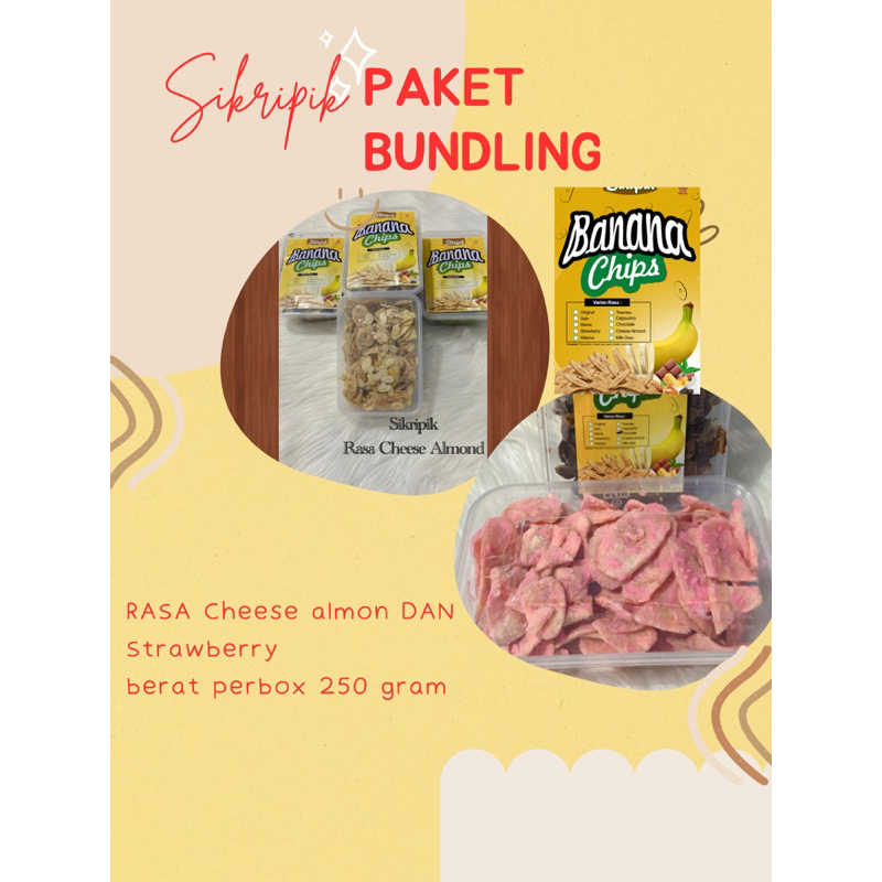 

Sukiripik Paket Bundling Rasa Cheese almond dan strawberry