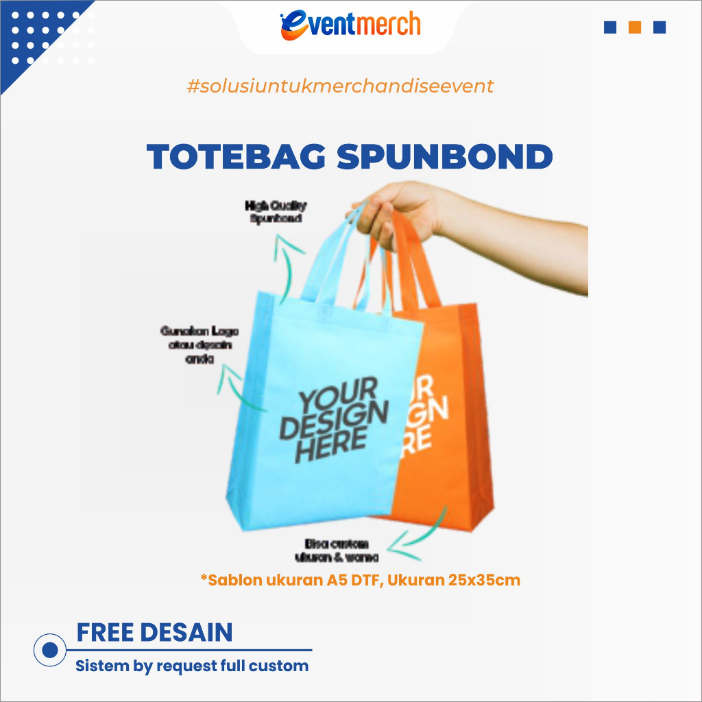 [TERMURAH DI JOGJA] TOTEBAG SPUNBOND FURING CUSTOM