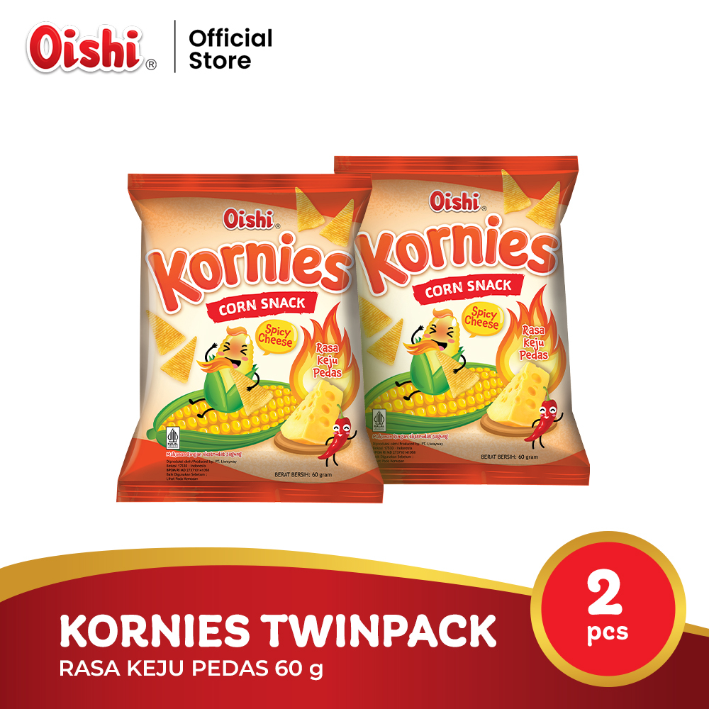 

Oishi Kornies Rasa Keju Pedas 60g - Twinpack