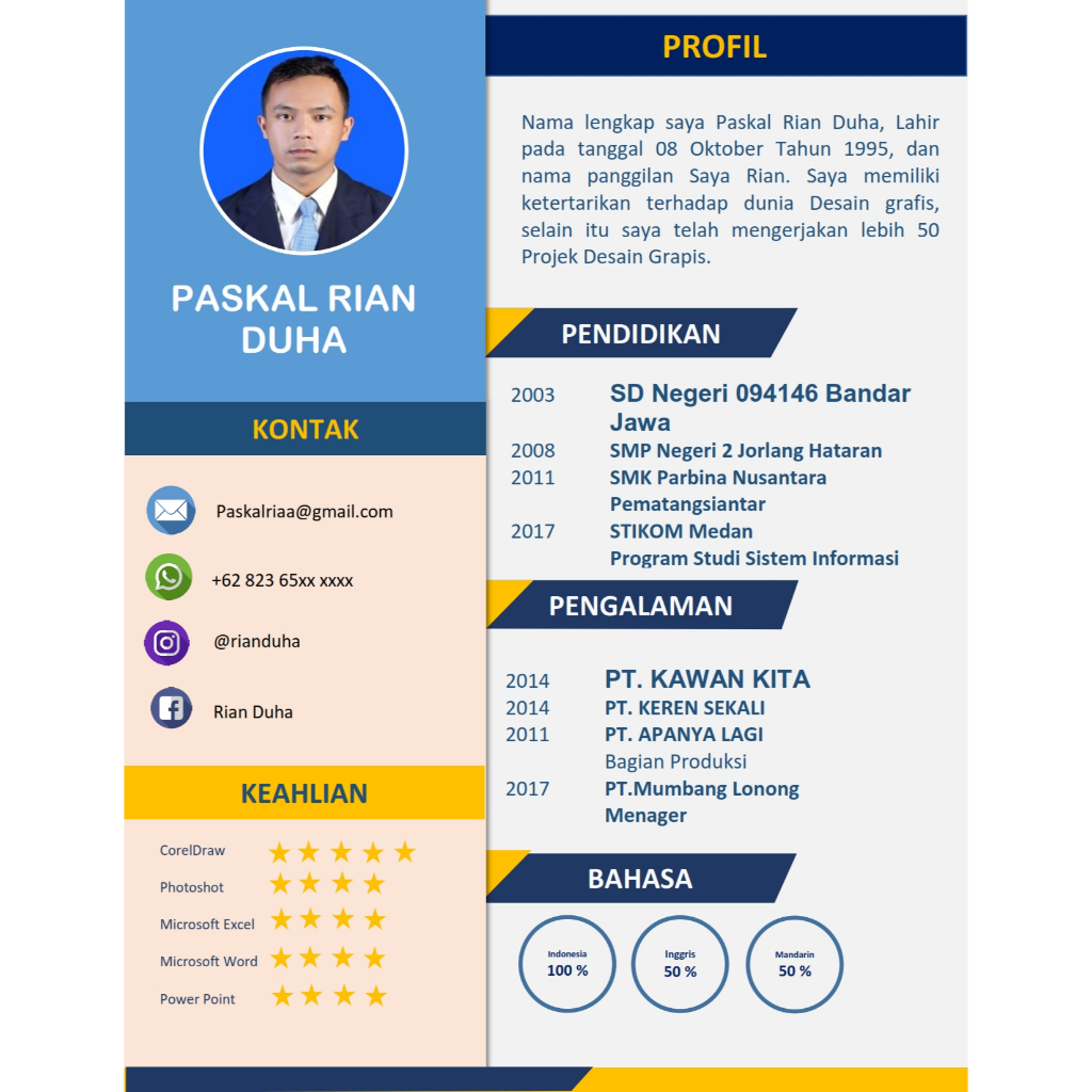 

CV | Daftar Riwayat Hidup | Resume | Jasa Design Curriculum Vitae