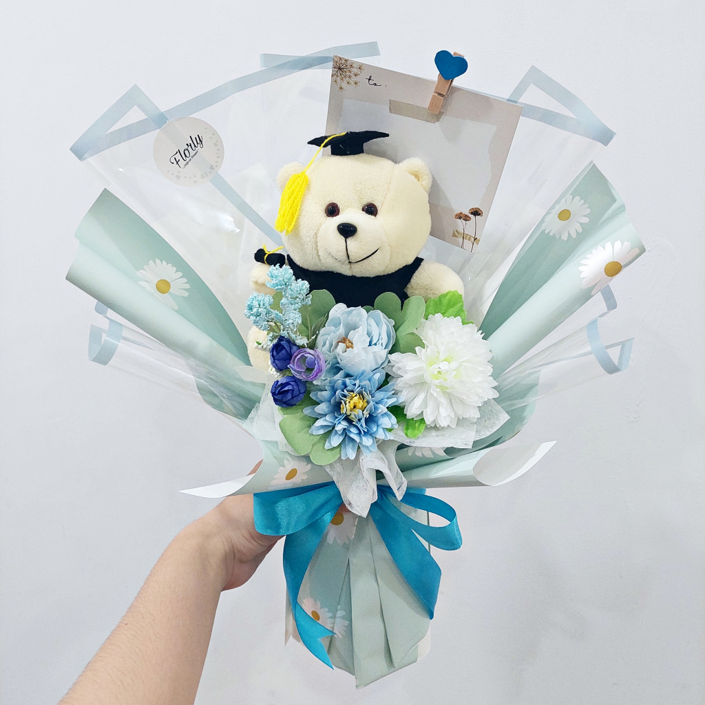 BUKET BUNGA WISUDA / BUKET BONEKA WISUDA / BUKET BUNGA PALSU ARTIFICIAL