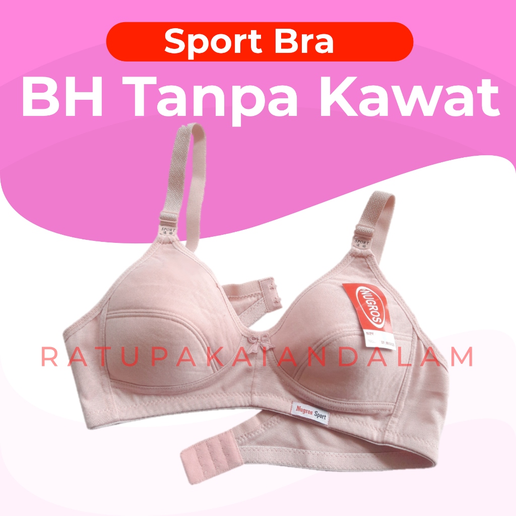 BH Jumbo size 44 46 48 50 Sport Bra Wanita BH Cewek Tanpa Kawat Remaja dan Dewasa