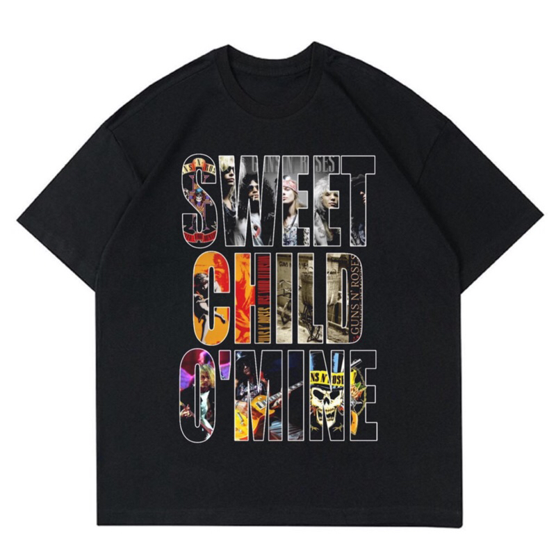 KAOS BAND GUNS N ROSES - SWEET CHILD O’ MINE | T-SHIRT BAND GUNS N ROSES VINTAGE | BAJU BAND GUNS N 