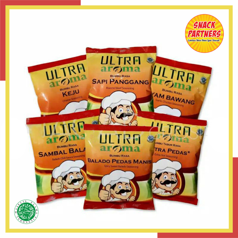 ULTRA AROMA Bumbu Tabur Sachet 100 GR - Bubuk Keju Balado Pedas Manis Jagung Bakar Sapi Panggang Barbeque BBQ Extra Ayam Bawang - Kentang Kripik Keripik Makaroni Macaroni Jagung Jasuke Antaka Banjarmasin