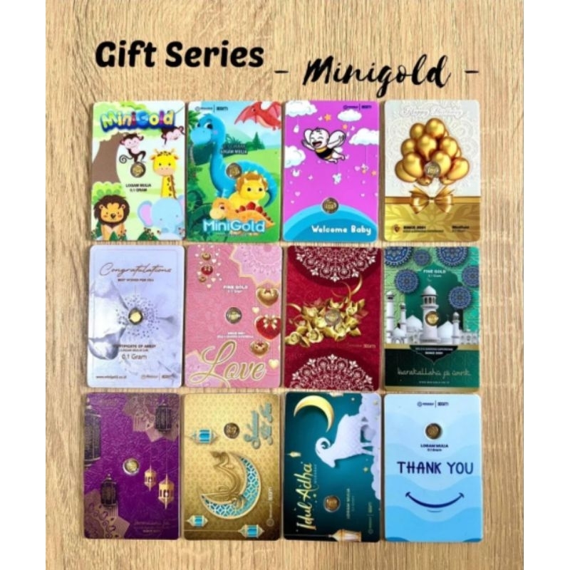 MiniGold MG Gift Series 0.025 0.05 0.1 gr gram | Thank You Idul Adha Idul Fitri THR Angpau Lebaran C