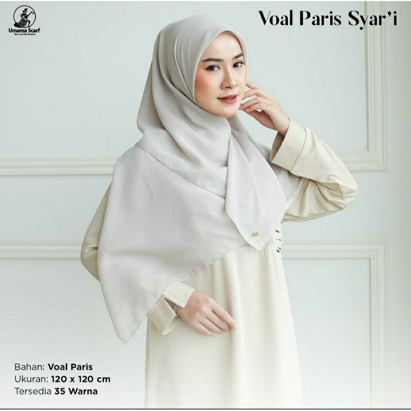 JILBAB SEGIEMPAT PARIS JUMBO SYARI UMAMA METAL BESI LOGO PREMIUM