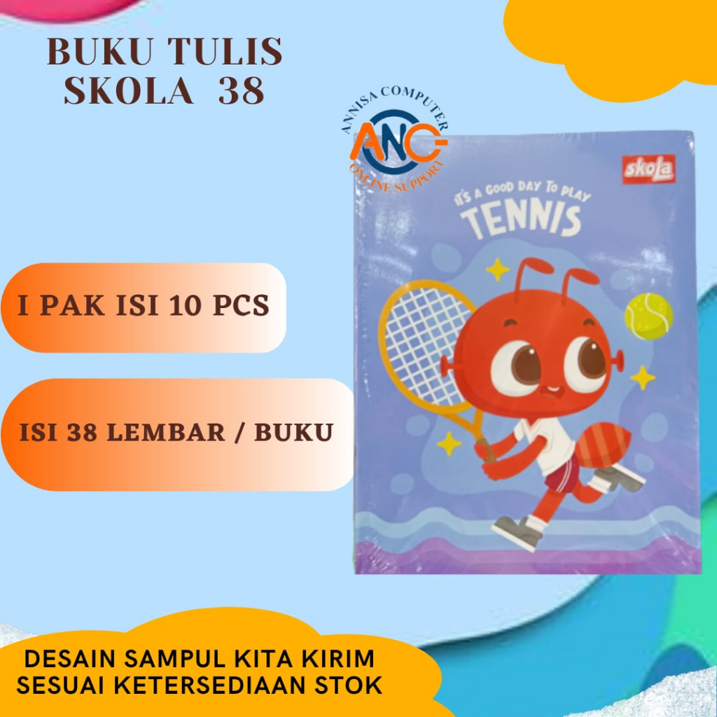 

Buku Tulis SKOLA 38 Lembar / Skola / 1 Pak isi 10 Buku Murah ORI
