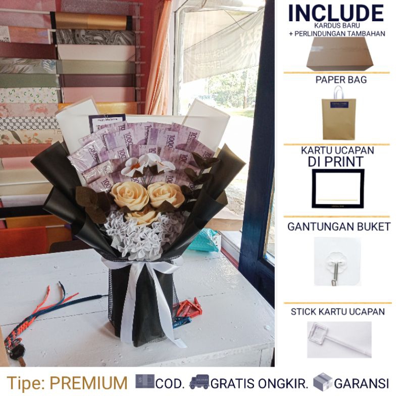 BUKET UANG HALAL NON RIBA – NOON - BUCKET UANG  - MONEY BOUQUET ULANG TAHUN - BUKET JAJANAN BUKET WI