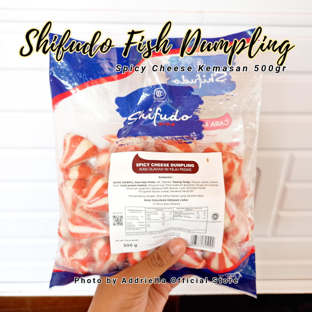 

ADDRIELLA Shifudo Fish Dumpling Spicy Cheese 500gr | Shifudo/Frozenfood/Frozenfood Murah