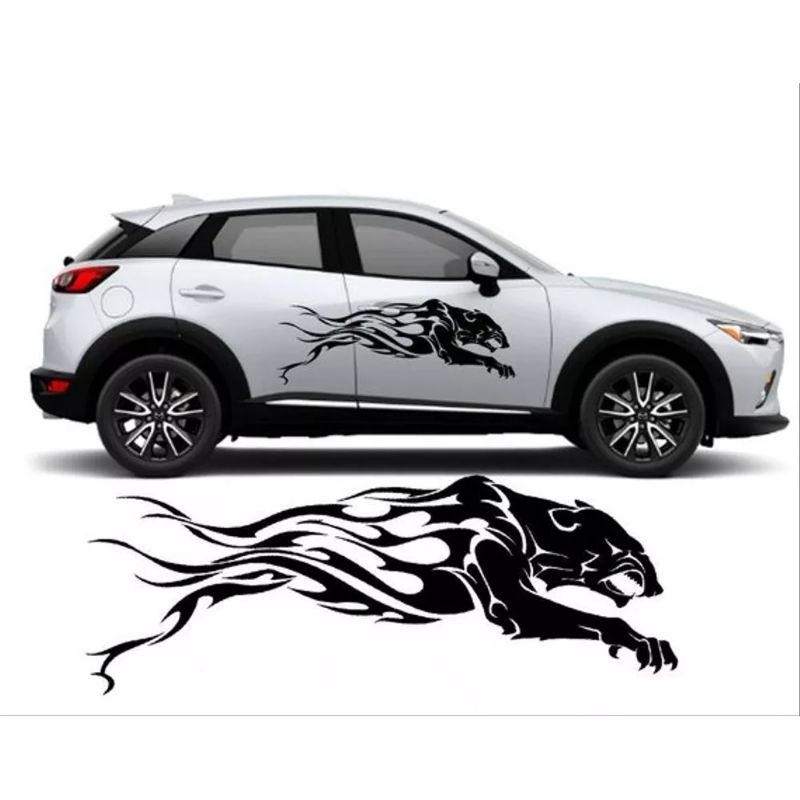 stiker macan stiker mobil xpander Fortuner stiker raja hutan
