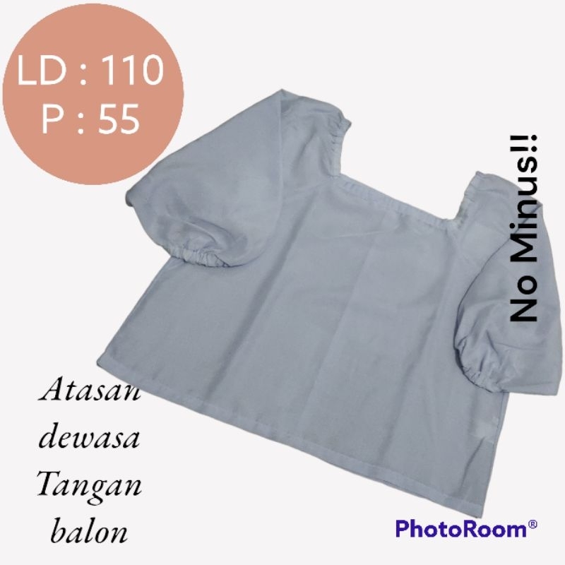 Blouse Leher Kotak Bahan Katun Wanita Dewasa Preloved
