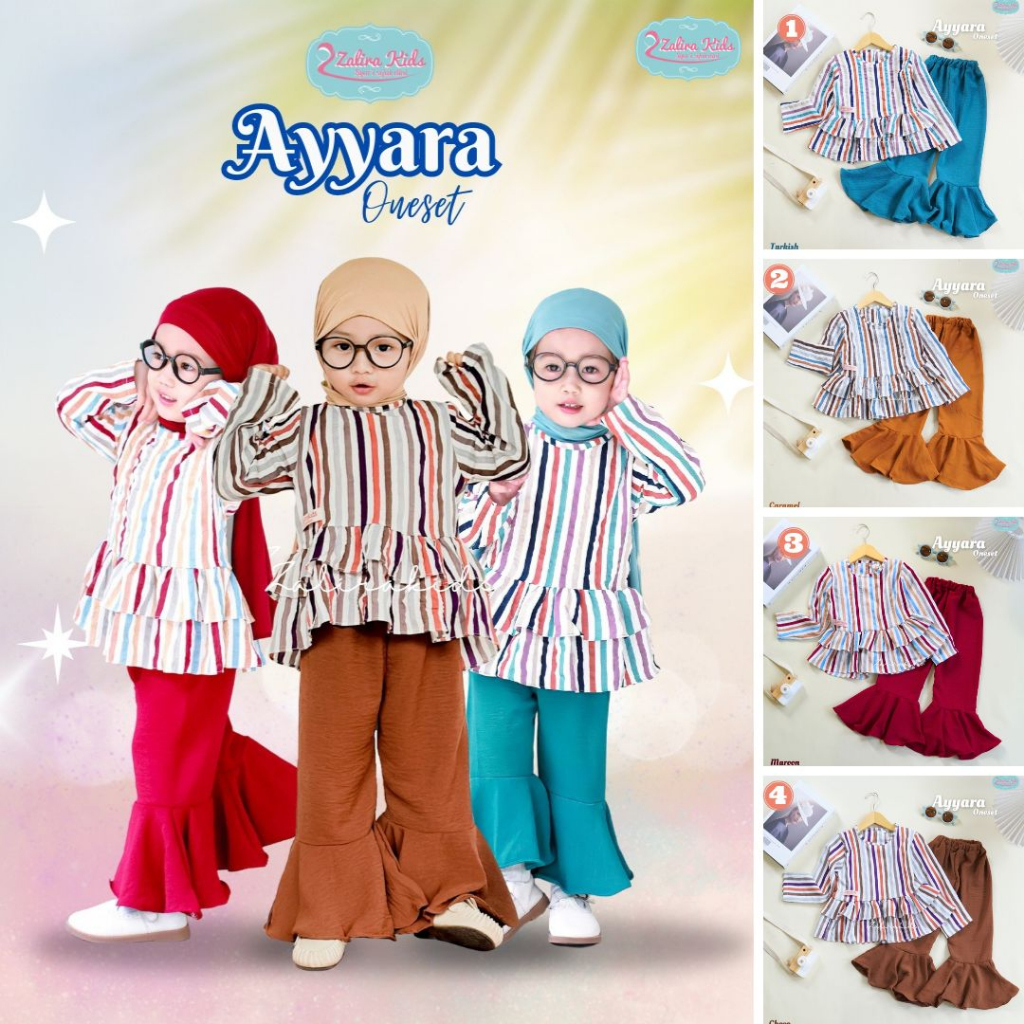 Baju Anak Perempuan | Setelan Tsamara Crinkle | One set anak perempuan / Baju muslim anak perempuan 