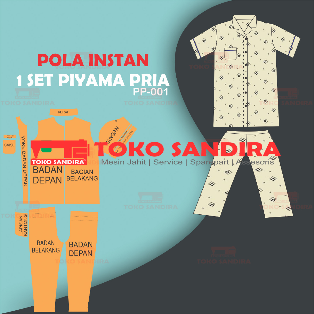 pola instan 1 set piyama pria/pola instan piyama pria/pola instan 1 set piyama pria/pola instan baju