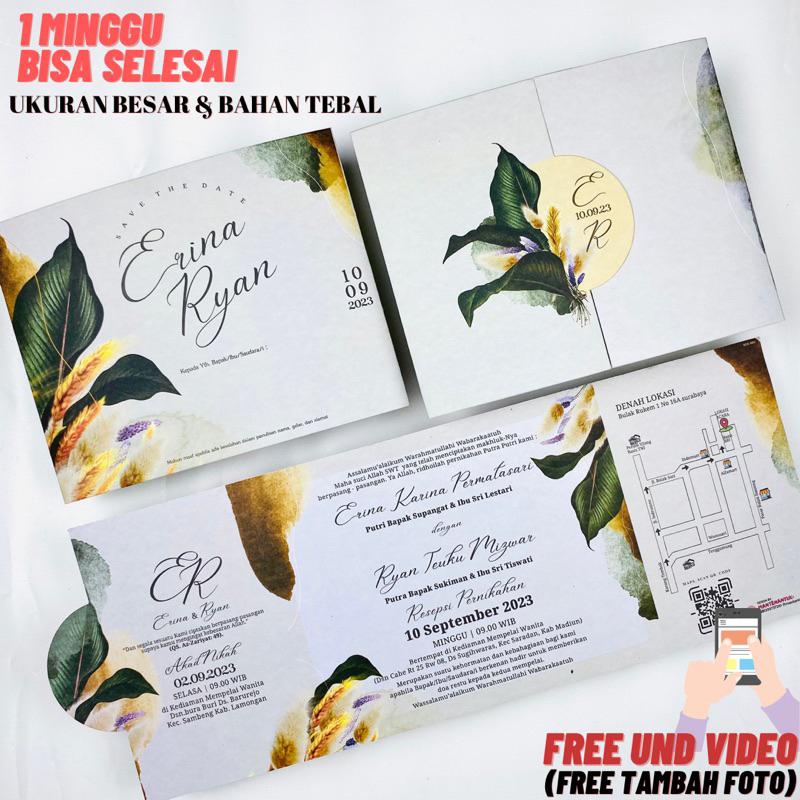 Undangan Pernikahan Murah, Semi Amplop, Bagus, Lucu | GRATIS UND VIDEO & WEBSITE* SCE 03