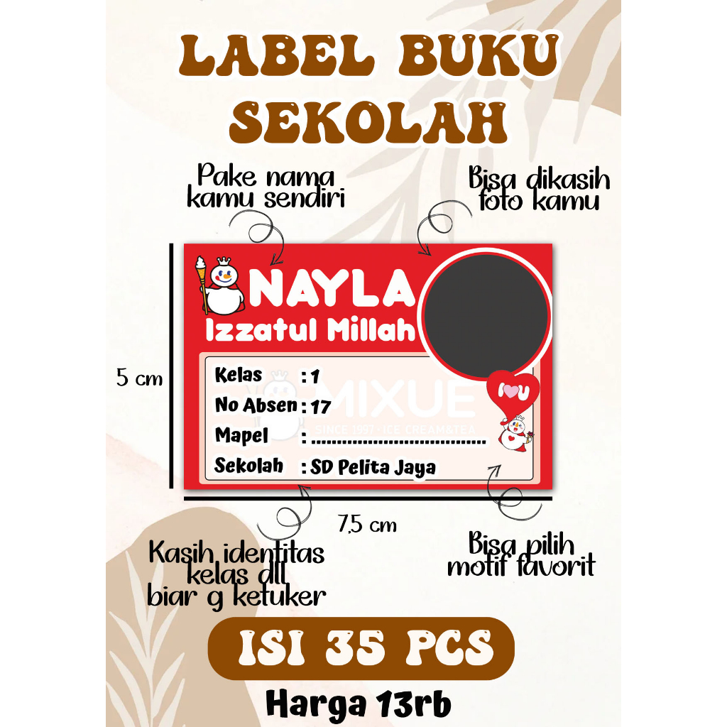 

Label Buku Sekolah, praktis murah tinggal tempel