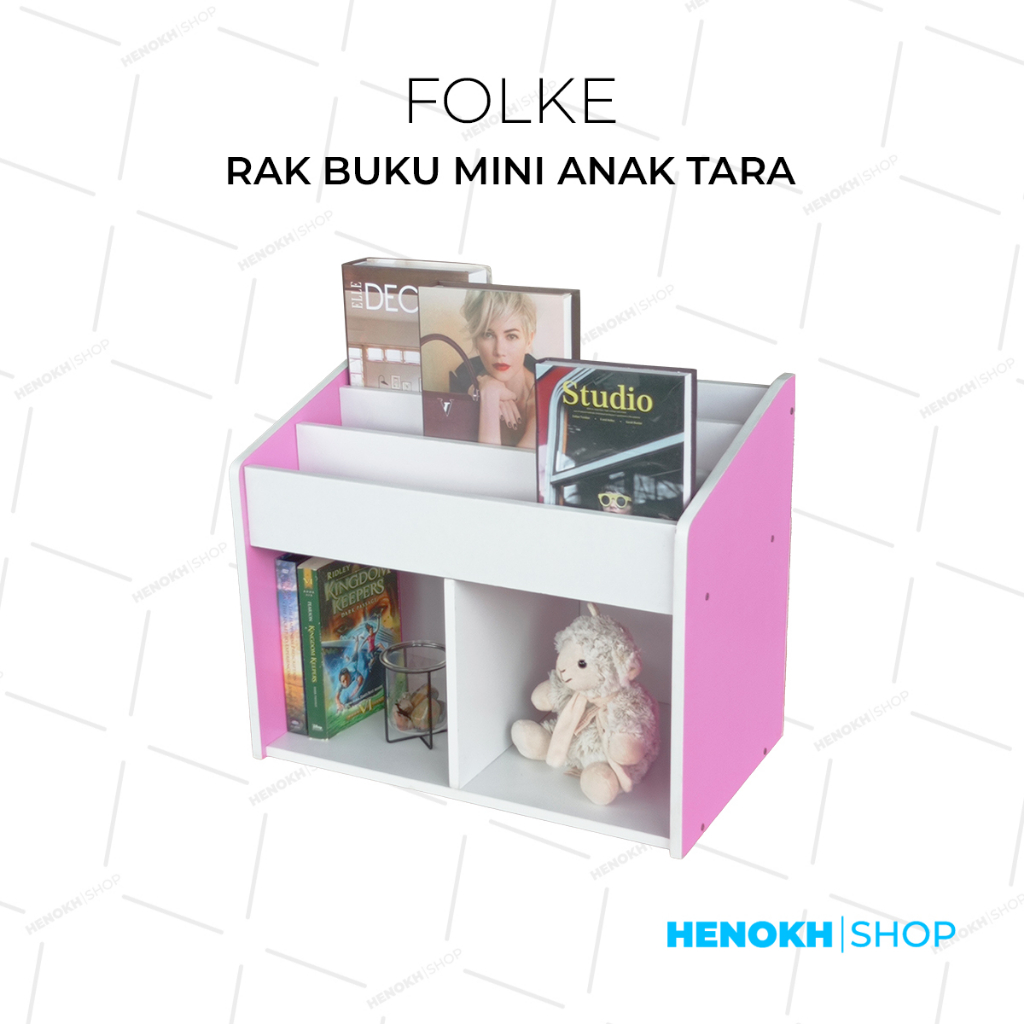 Rak Buku Mini Anak FOLKE Tara Series / Rak Buku Kayu / Rak Buku Anak-anak