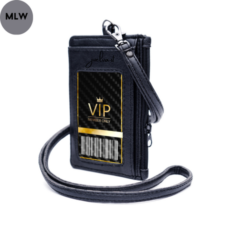 

MLW - ID Card Holder Resleting - Name Tag Holder Kulit PU Leather - Resleting Slot Card