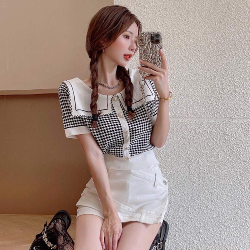 [ sundaydaily ] BECCA TOP RAJUT | ATASAN WANITA LENGAN PENDEK | ATASAN KOREA RAJUT