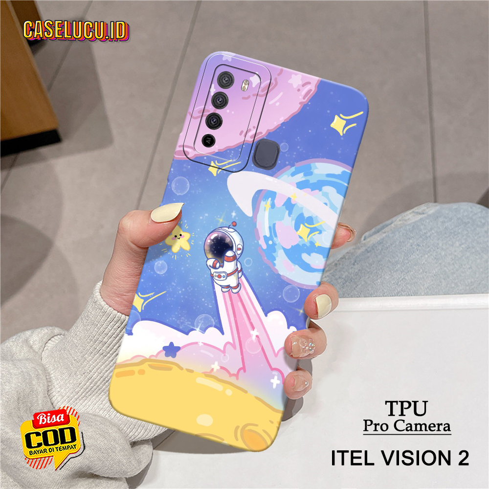 Softcase Hp Itel Vision 2 Terbaru - Fashion Case Astronot - Case Itel Vision 2  - Casing Hp Itel Vis