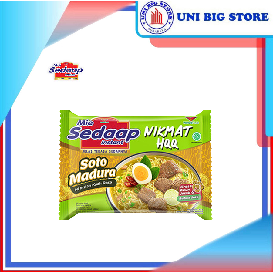 

Mie Sedaap SEDAP Mi Kuah SOTO MADURA 82 gr Instant Noodles