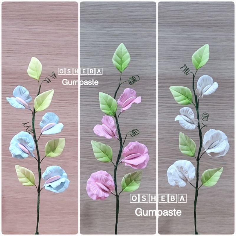 

[osheba] gumpaste filler bunga rangkai sweetpea set