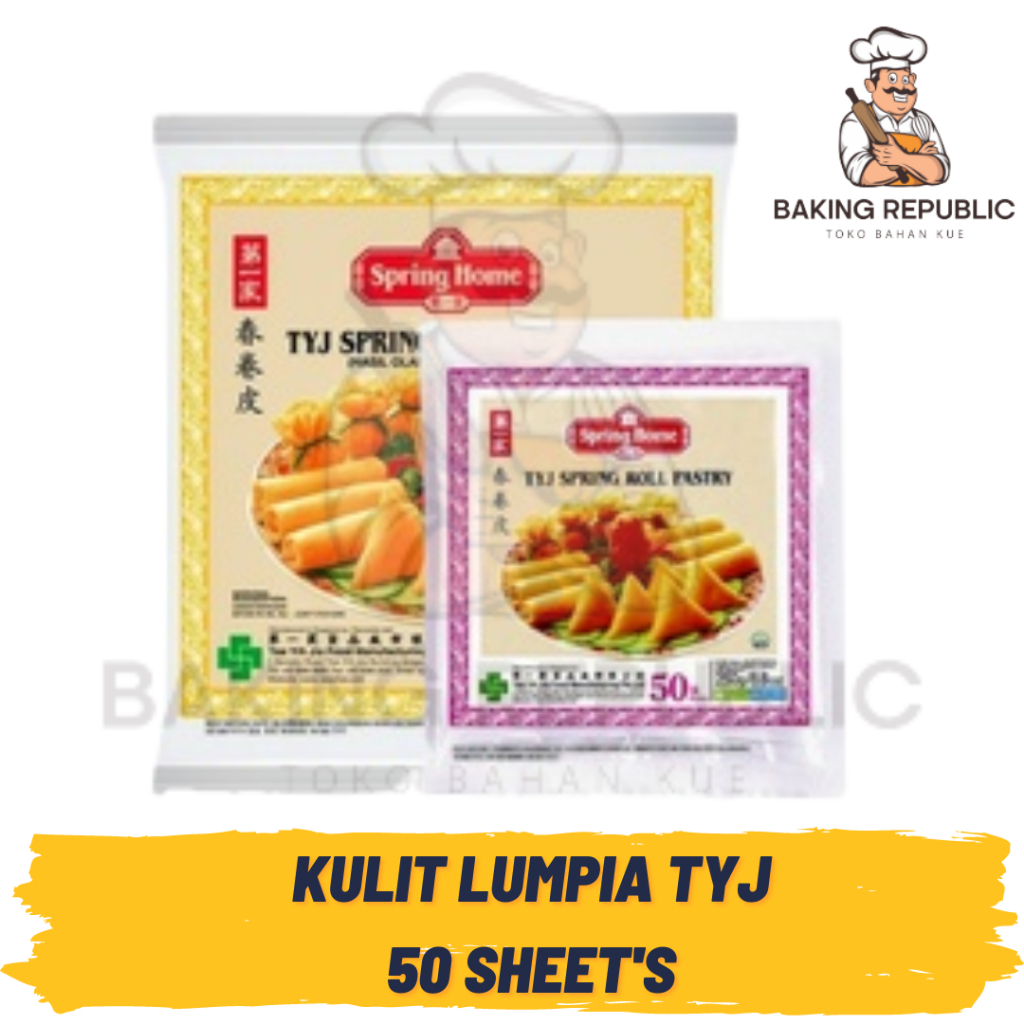 

TYJ KULIT PANGSIT | KULIT LUMPIA | 250 GR | 8.8inch | 50 SHEETS | 50 LEMBAR | TYJ SPRING ROLL PASTRY