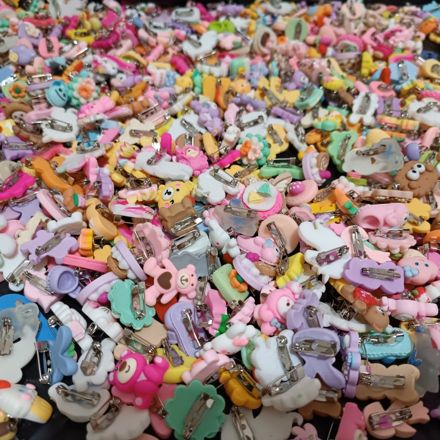 Bros Pin Clay / Pin kacing / Accesories Hijab / Pin hiasan tas / Mix Motif