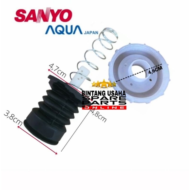 Karet + tutup pembuangan air mesin cuci Sanyo AQua 2 Tabung