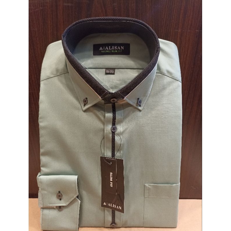 Alisan Polos Panjang Special Hijau Sage Slim Fit