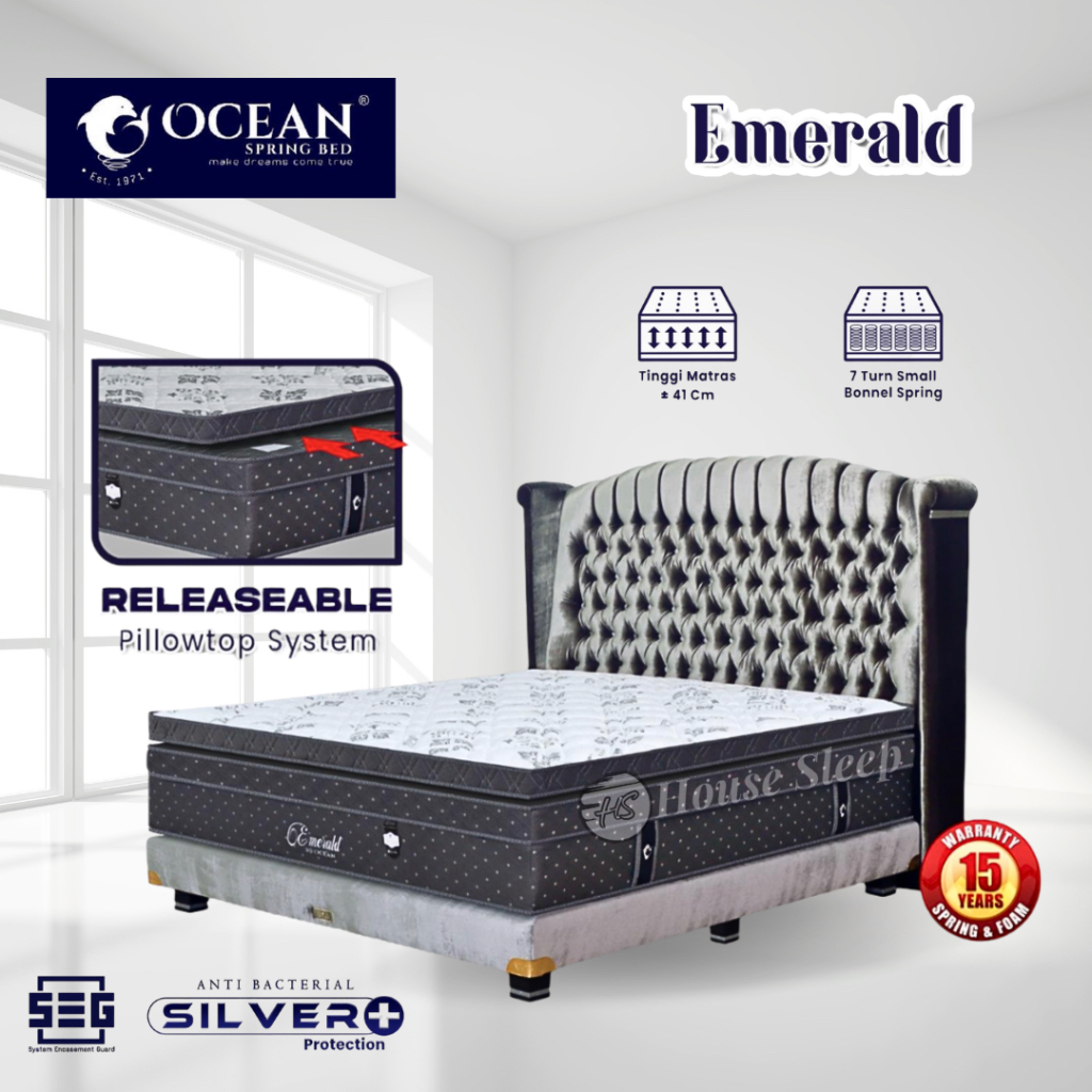 SPRINGBED OCEAN EMERALD ( MATRAS DAN FULLSET ) ALL SIZE