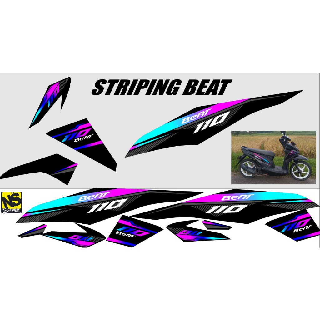 striping beat fi model transparan thailand terbaru-striker lis variasi beat fi 2014-striping lis bea