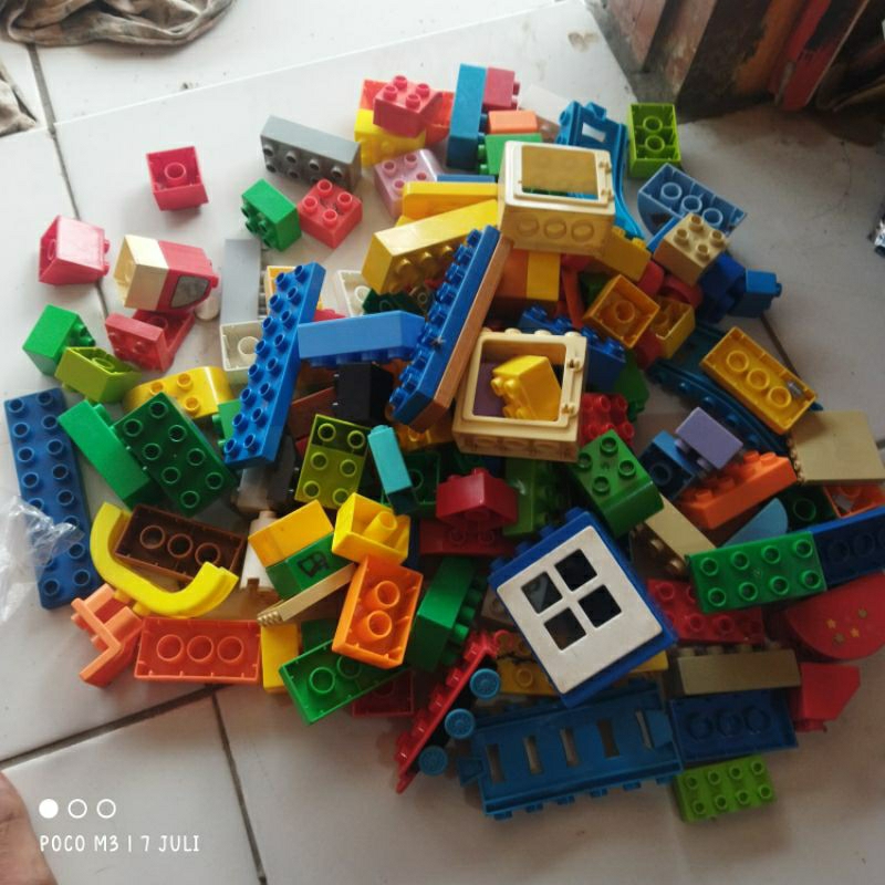 Brick brik lego0 balok duplo kw curah belum dicuci per 500gr