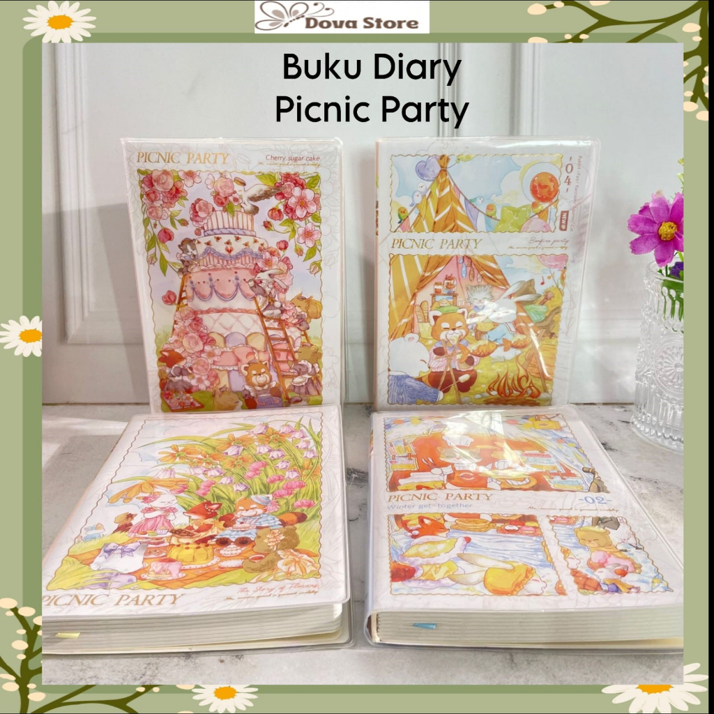 

BUKU DIARY A6 PICNIC PARTY BUKU CATATAN KERTAS FULLCOLOR WARNA LUCU