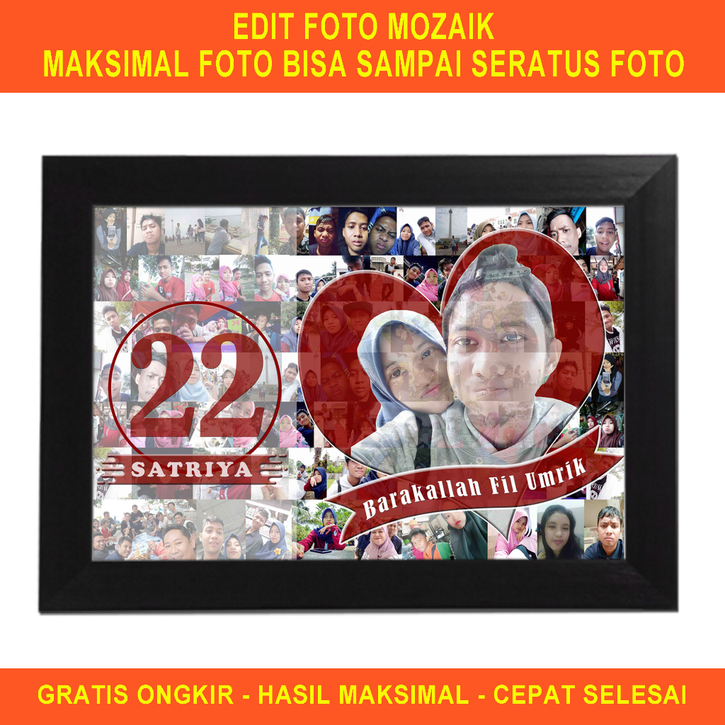 Edit Foto Mozaik Desain Custom