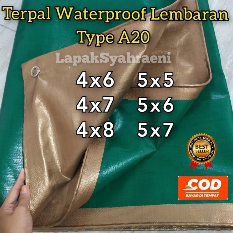 terpal Waterproof  army gold & hijau gold type A20 4x6 4x7 5x5 5x6 5x7 terpal tenda terpal truk terp