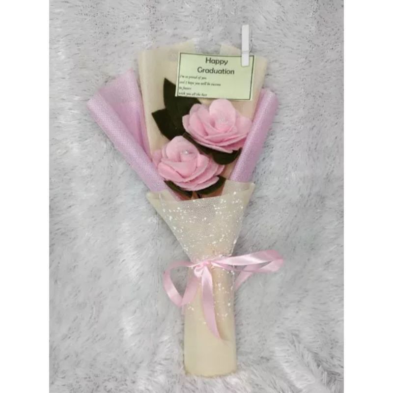 Buket Bunga Flanel 2 Tangkai